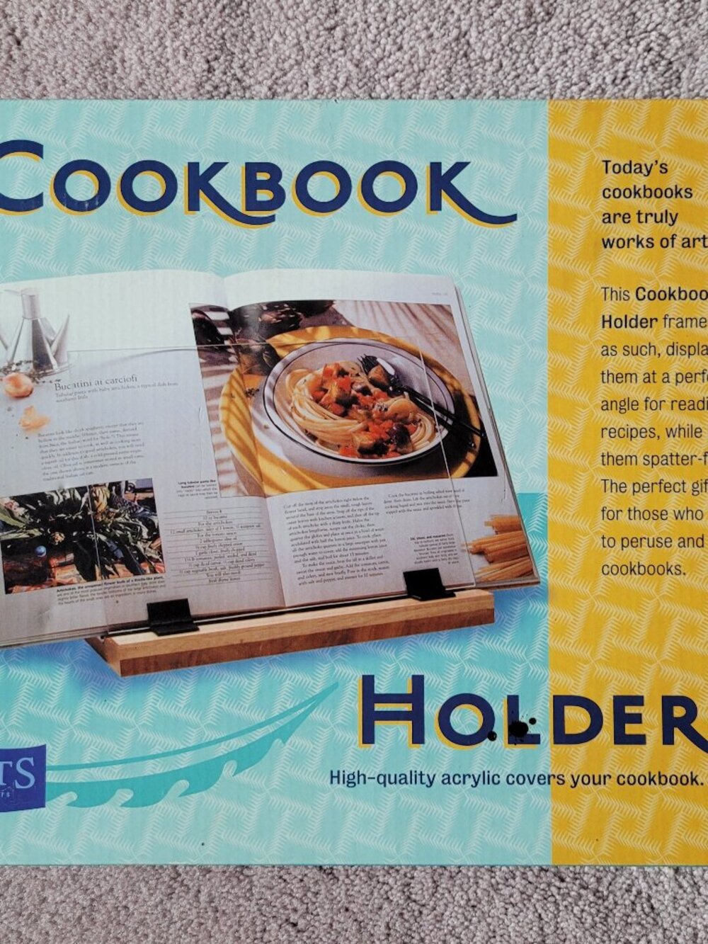 Barnes & Noble Cookbook Holder Wood/Acrylic NEW
